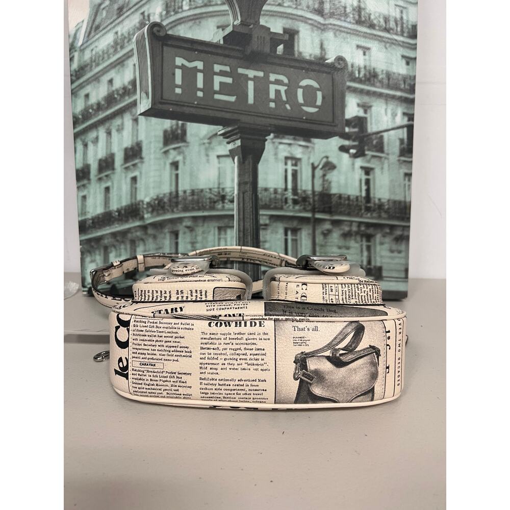 Coach CDC12 Ashton Shoulder Bag With Newspaper Print - Picture 2 of 11
